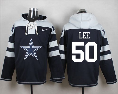 Nike Cowboys #50 Sean Lee Navy Blue Player Pullover NFL Hoodie - Click Image to Close
